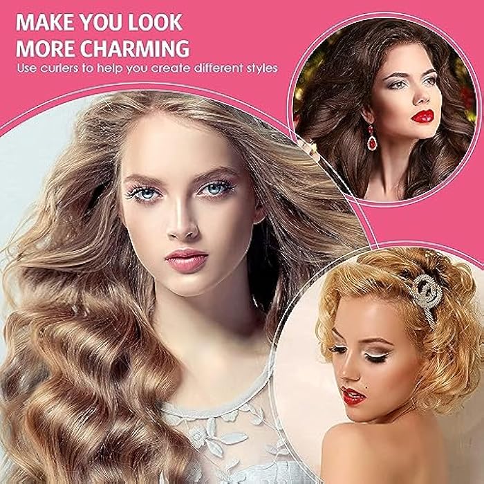 2 PCS Hair Rollers Snap-On Self Grip Curlers – No Heat Hair Styling Rollers for Curling & Adding Volume – DIY Hairdressing Curlers for Short & Long Hair – Easy to Use Salon Tools for Women & Girls - Image 2